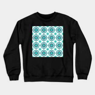 Mosaic Star Tile Pattern Blue Crewneck Sweatshirt